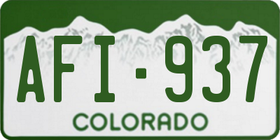 CO license plate AFI937