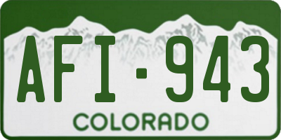 CO license plate AFI943