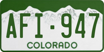 CO license plate AFI947
