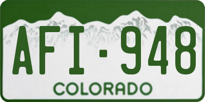 CO license plate AFI948