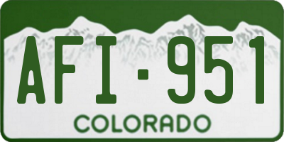 CO license plate AFI951
