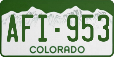 CO license plate AFI953