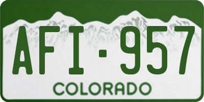 CO license plate AFI957