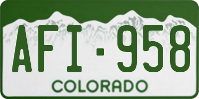 CO license plate AFI958