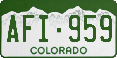CO license plate AFI959