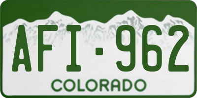 CO license plate AFI962