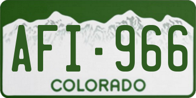 CO license plate AFI966