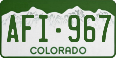 CO license plate AFI967