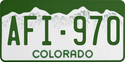 CO license plate AFI970
