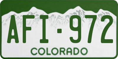 CO license plate AFI972
