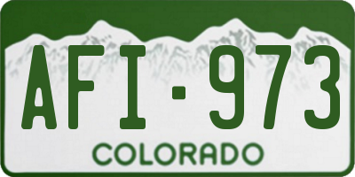CO license plate AFI973
