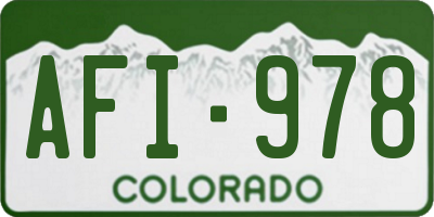 CO license plate AFI978