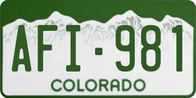CO license plate AFI981
