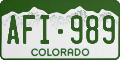 CO license plate AFI989
