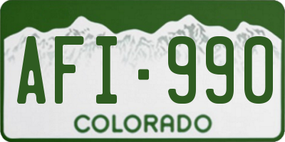 CO license plate AFI990