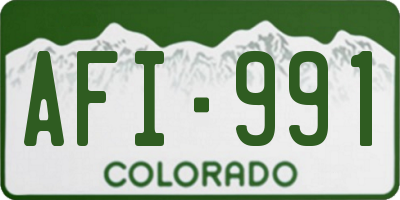CO license plate AFI991