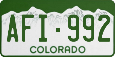 CO license plate AFI992