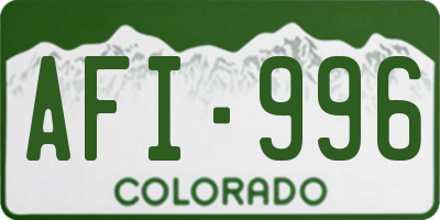 CO license plate AFI996