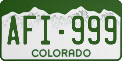 CO license plate AFI999