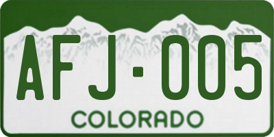 CO license plate AFJ005