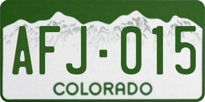 CO license plate AFJ015