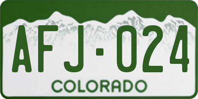 CO license plate AFJ024
