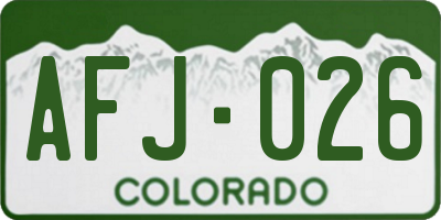 CO license plate AFJ026
