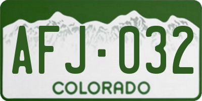 CO license plate AFJ032