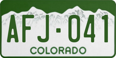 CO license plate AFJ041