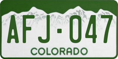 CO license plate AFJ047