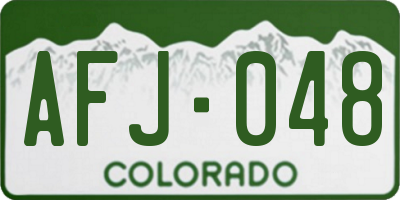 CO license plate AFJ048