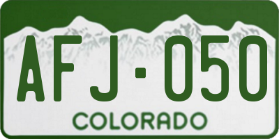CO license plate AFJ050