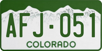 CO license plate AFJ051