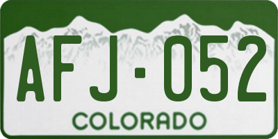 CO license plate AFJ052