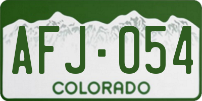 CO license plate AFJ054