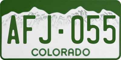 CO license plate AFJ055