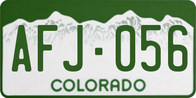 CO license plate AFJ056