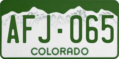 CO license plate AFJ065