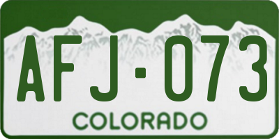 CO license plate AFJ073