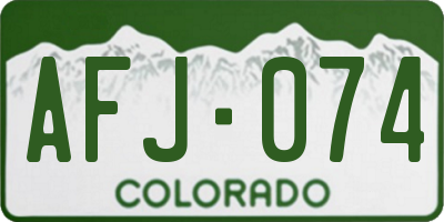 CO license plate AFJ074