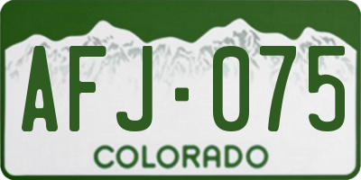 CO license plate AFJ075