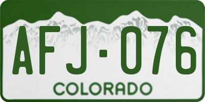 CO license plate AFJ076