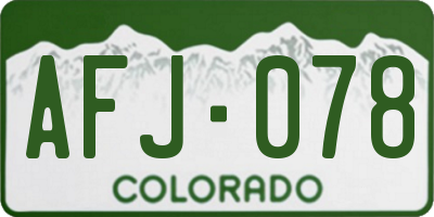 CO license plate AFJ078