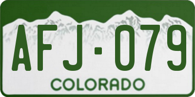 CO license plate AFJ079