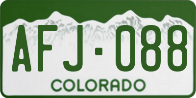 CO license plate AFJ088