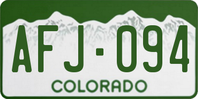 CO license plate AFJ094