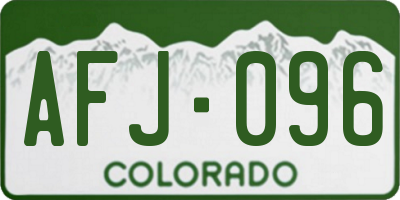 CO license plate AFJ096