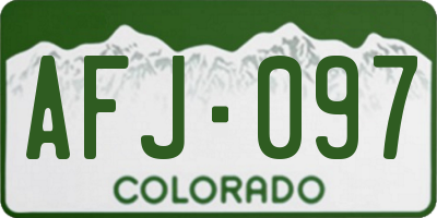 CO license plate AFJ097
