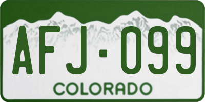 CO license plate AFJ099