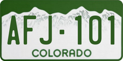 CO license plate AFJ101